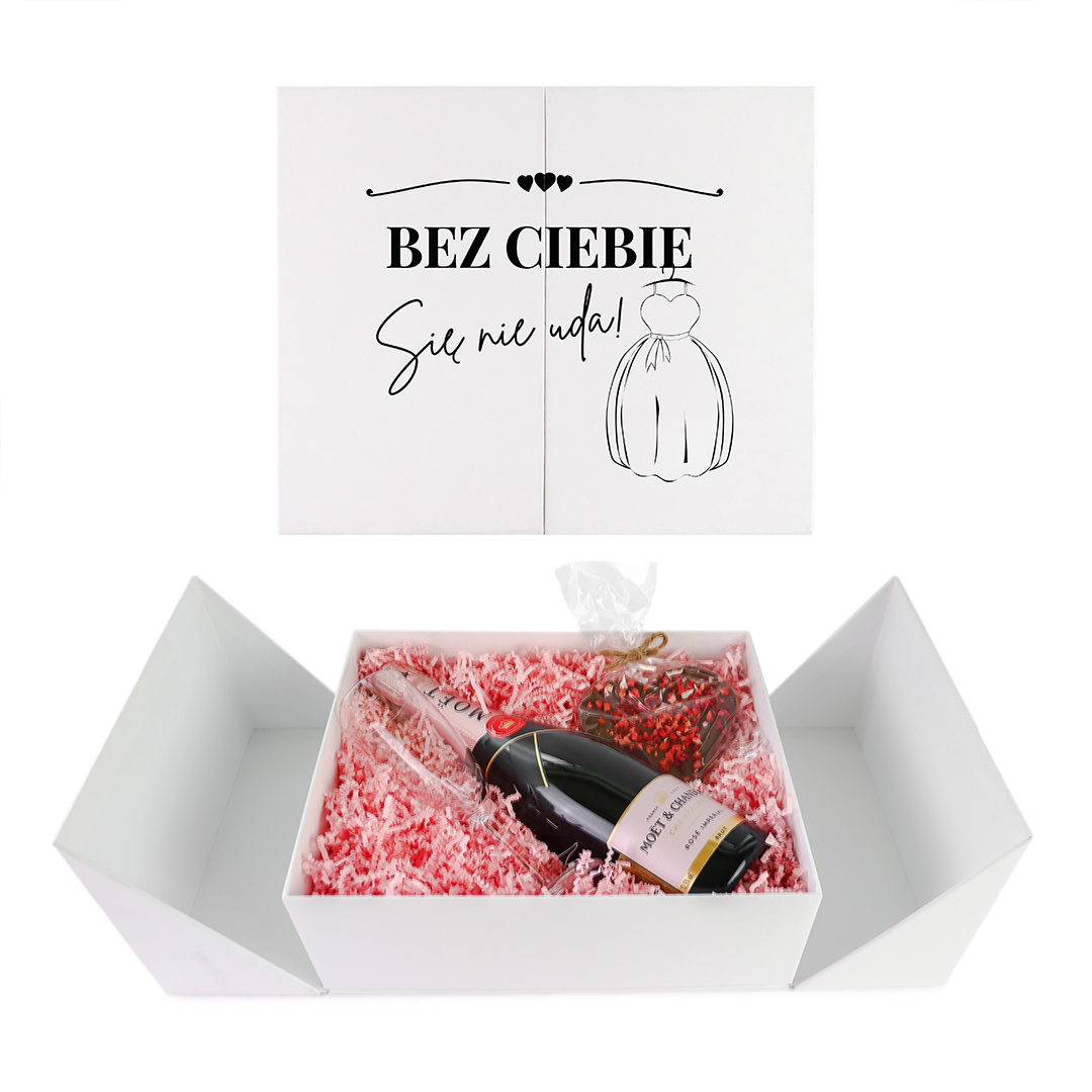_0063_moet rose wedding box bez ciebie ona 2 Personalizowany Wedding Box z podziękowaniami dla Najlepszej Świadkowej z Szampanem Moet&Chandon
