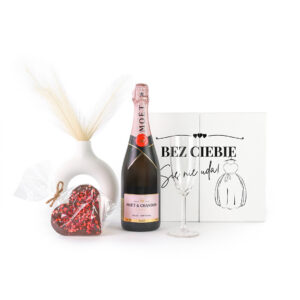 _0064_moet rose wedding box bez ciebie ona 1 Personalizowany Wedding Box z podziękowaniami dla Najlepszej Świadkowej z Szampanem Moet&Chandon
