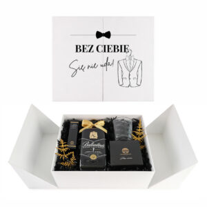 Personalizowany Wedding Box z Prośbą o Świadkowanie dla Niego z Whisky Ballantine’s 7YO
