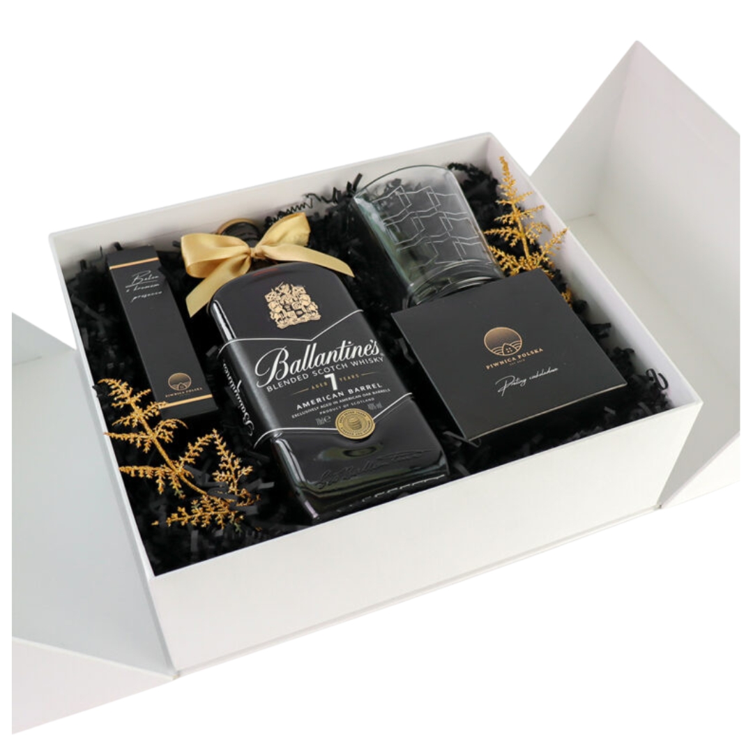 Projekt bez nazwy (16) Personalizowany Wedding Box z Prośbą o Świadkowanie dla Niego z Whisky Ballantine’s 7YO