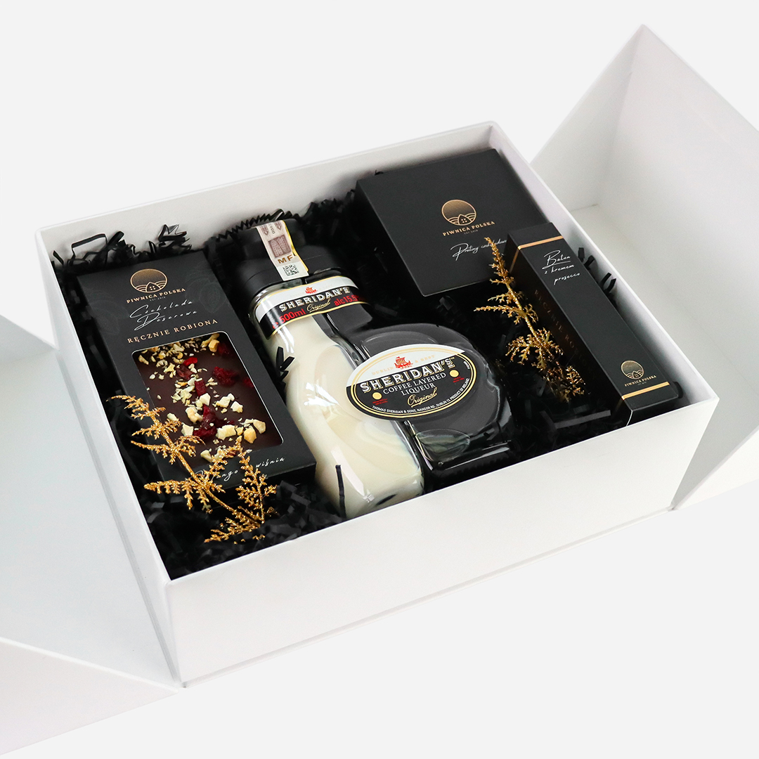 Personalizowany Wedding Box z podziękowaniami dla Kochanej Mamy z Likierem Sheridan's
