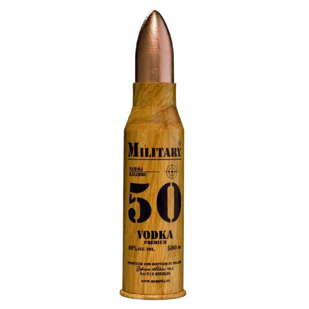 wódka Dębowa Military Premium w kształcie naboju 0,5l 40%