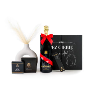 _0033_mumm wedding box bez ciebie ona 1 Personalizowany Wedding Box z prośbą o świadkowanie dla niej z Szampanem G.H. Mumm