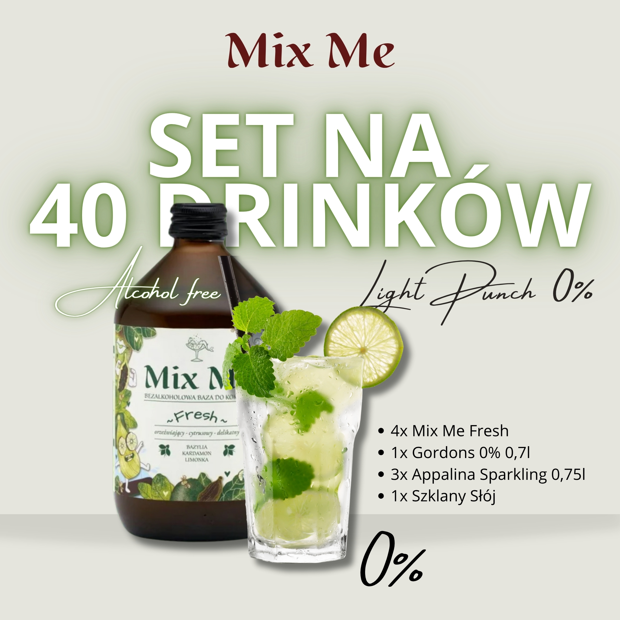 mix me light punch 0% Mix Me in a Jar -Bezalkoholowy Light Punch