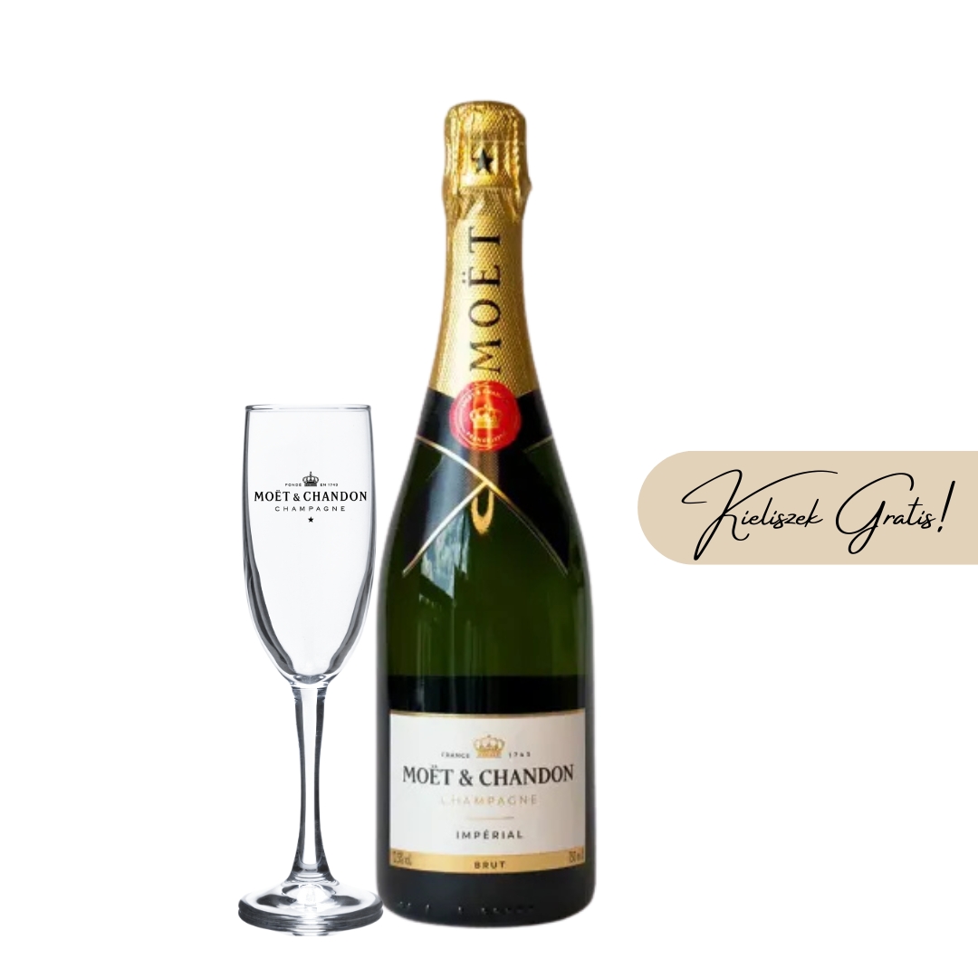 _PS okazje MOËT CHANDON BRUT IMPERIAL 0,75L + KIELISZEK MOET W PREZENCIE