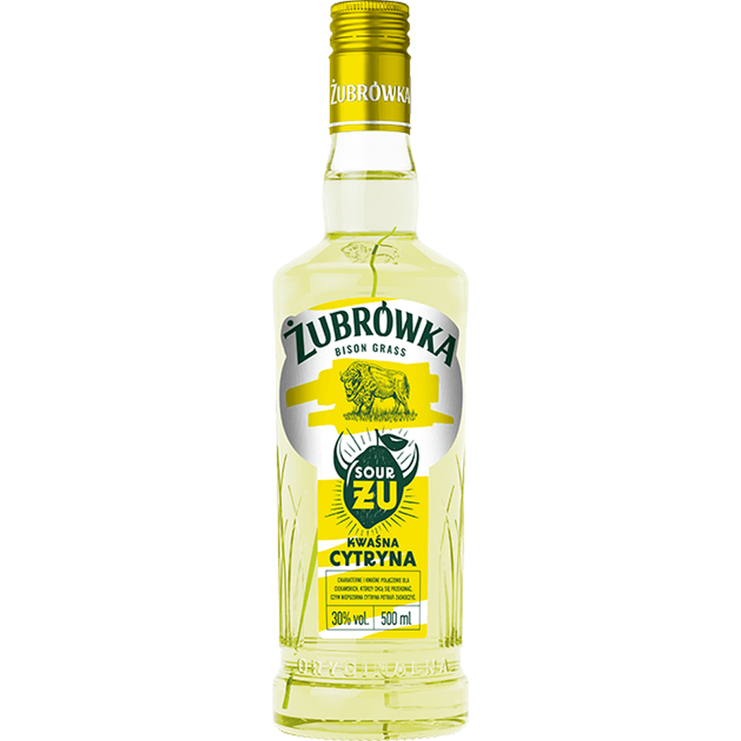 zubrowka-bison-grass-kwasna-cytryna ŻUBRÓWKA ŻU likier kwaśna cytryna 0,5L 26%