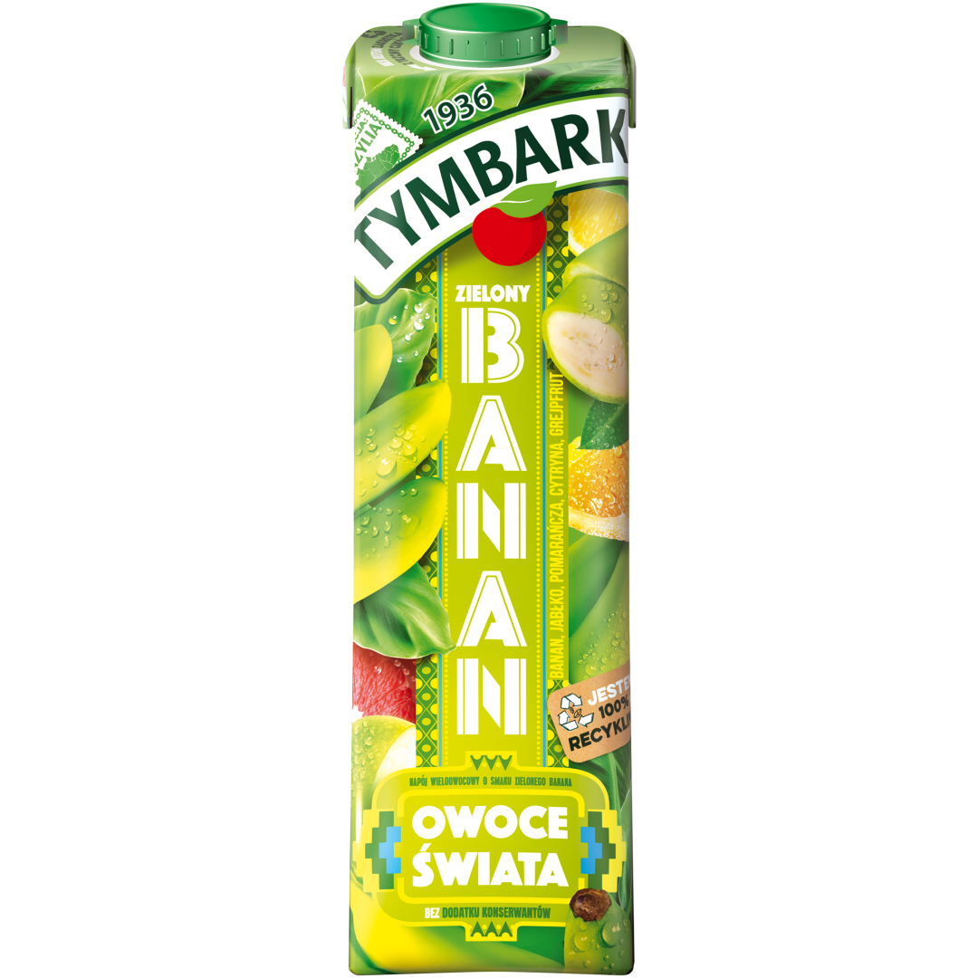 TYMOWO1-PL-ST1L-ZIELBAN-V05-2 NAPÓJ TYMBARK OWOCE ŚWIATA BANAN ZIELONY 1L