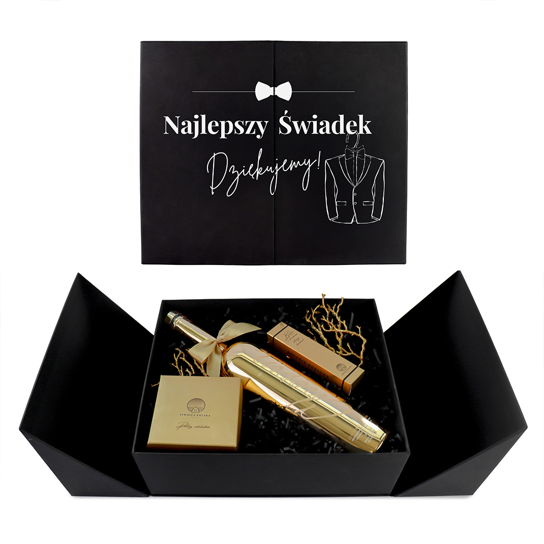 _0002_chopin wedding box najlepszy świadek 2 Personalizowany Wedding Box z podziękowaniami dla Najlepszego Świadka z Wódką Chopin Gold
