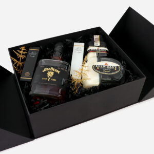Personalizowany Wedding Box z podziękowaniami dla Rodziców z Whisky Jim Beam 7YO i Likierem Sheridan's