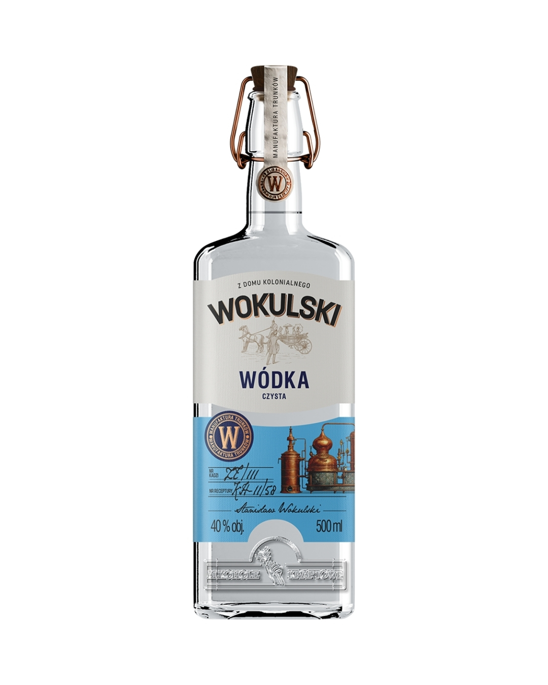 Wyrównanie zdjęcia (15) WOKULSKI KOLONIALNY CZYSTY WÓDKA 0,5L 40%